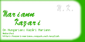 mariann kazari business card